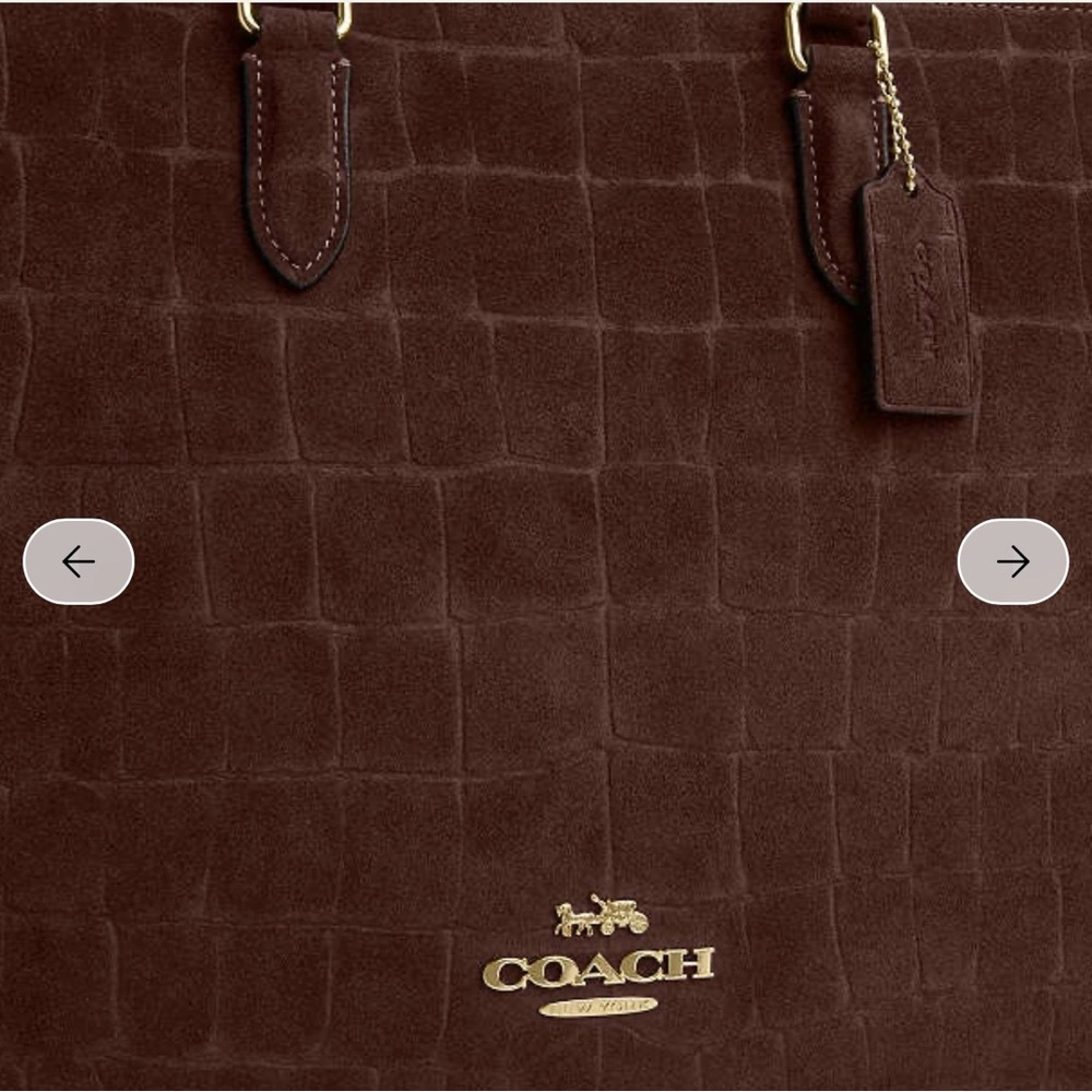 COACH Maggie Tote Bag CCC72 Crocodile-embossed suede and smooth leather NEW!! - Picture 8 of 9